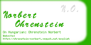 norbert ohrenstein business card